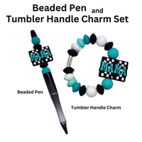 Mama Checkered Beaded Pen & Handle Charm Set From Blue Cat Tees On Shopify