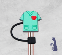 MEDICAL SCRUBS STRAW TOPPER  FROM BLUE CAT TEES ON  SHOPIFY