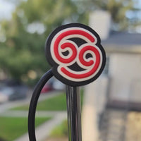 Cancer Zodiac Straw Topper