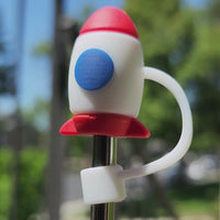 Rocket Starship Straw Topper