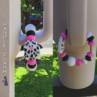 Ghost Cow Black Handle Charm Halloween