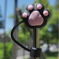 Cat Paw Black Ridged Straw Topper