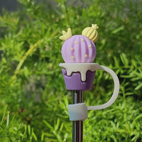 Cactus Purple Straw Topper