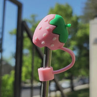 Strawberry Pink Straw Topper