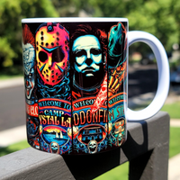 Horror Friends Halloween Coffee Mug From Blue Cat Tees