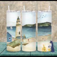 Beach Lighthouse 20 oz Skinny Tumbler Sassy
