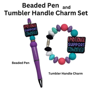 
              Emotional Support Co-Worker Beaded Pen and Handle Charm Set
            