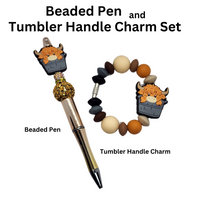 
              Highland Cow Beaded Pen and Handle Charm Set
            