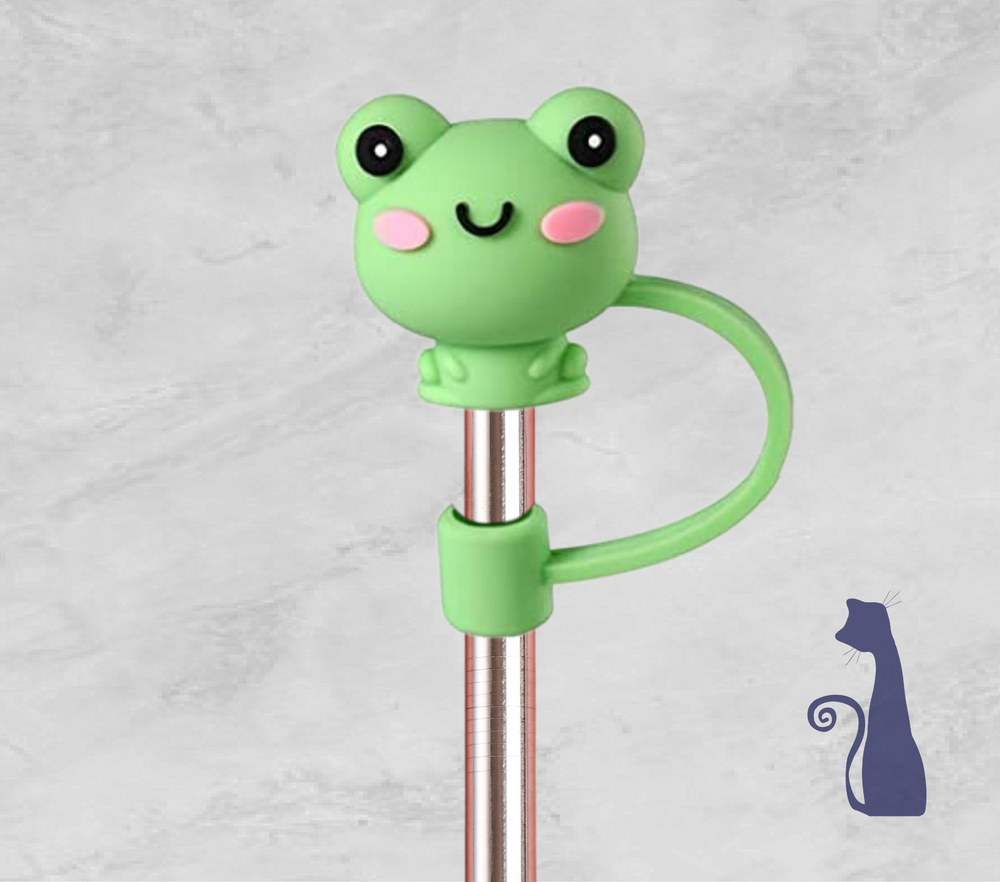 Frog Straw Topper From Blue Cat Tees On Etsy & Shopify