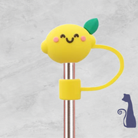 Lemon FACE Straw Topper From Blue Cat Tees On Shopify