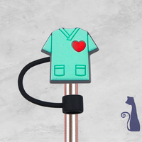 MEDICAL SCRUBS STRAW TOPPER  FROM BLUE CAT TEES ON  SHOPIFY 