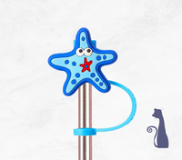 
              Starfish Blue Straw Topper
            