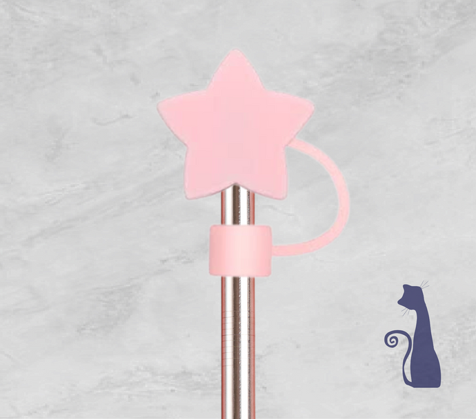 Pink Star Straw Topper From Blue Cat Tees on Shopify