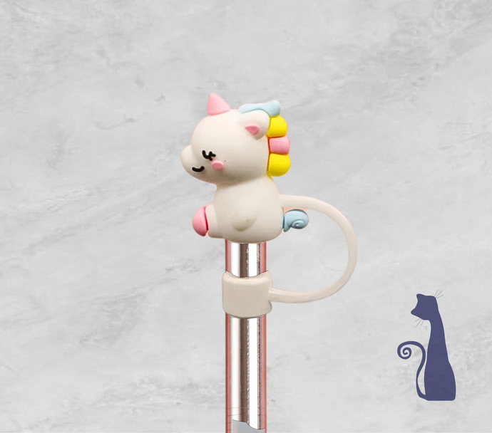 CUTE UNICORN STRAW TOPPER  FROM BLUE CAT TEES ON  SHOPIFY