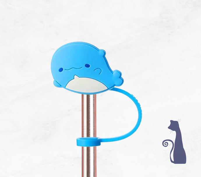 WHALE Straw Topper From Blue Cat Tees On Shopify