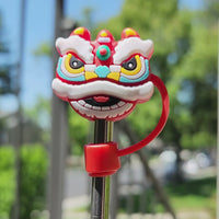 
              Dragon Chinese Red Straw Topper
            