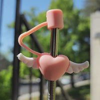 
              Heart Wing Straw Topper
            