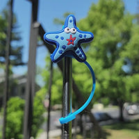 
              Starfish Blue Straw Topper
            