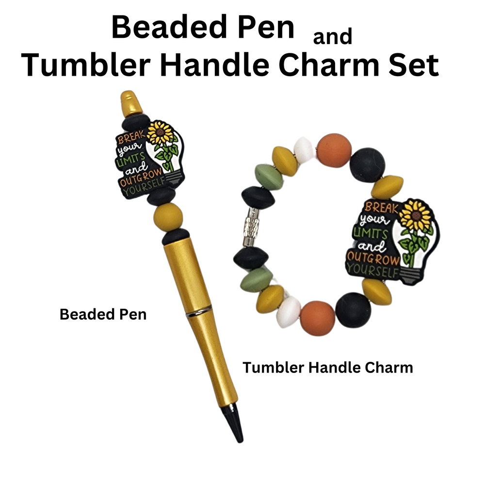 Break Your Limits Positivity Beaded Pen and Handle Charm Set