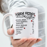 
              Horror Friends Killing Scorecard Halloween Coffee Mug
            