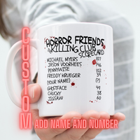 
              Horror Friends Killing Scorecard Halloween Coffee Mug
            