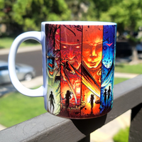 
              Horror Friends Halloween Coffee Mug From Blue Cat Tees
            