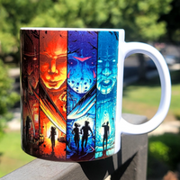 
              Horror Friends Halloween Coffee Mug From Blue Cat Tees
            