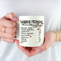 
              Horror Friends Killing Scorecard Halloween Coffee Mug
            