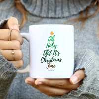 
              Oh Holy Shit It's Christmas Time Star White Coffee Mug From Blue Cat Tees
            