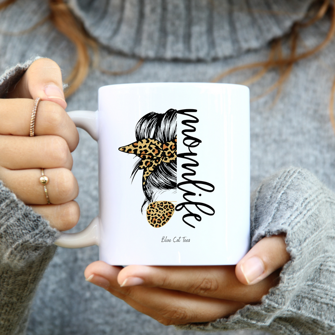 Mom Life Cheetah Coffee Mug