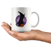 
              Witchy Black Cat Halloween Coffee Mug
            